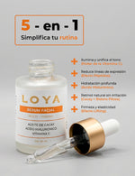 Beneficios 5 en 1 del Sérum Facial Multitasking LOYA - Hidratación, Anti-edad, Luminosidad, Unificación y Nutrición
