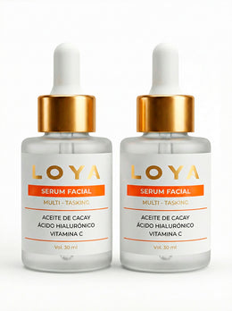 Dúo Sérum Facial Multitasking LOYA - Pack de 2 Sérums para Hidratación, Anti-edad y Luminosidad