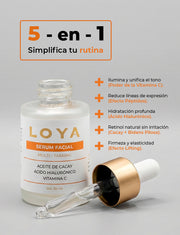 Beneficios 5 en 1 del Sérum Facial Multitasking LOYA - Hidratación, Anti-edad, Luminosidad, Unificación y Nutrición